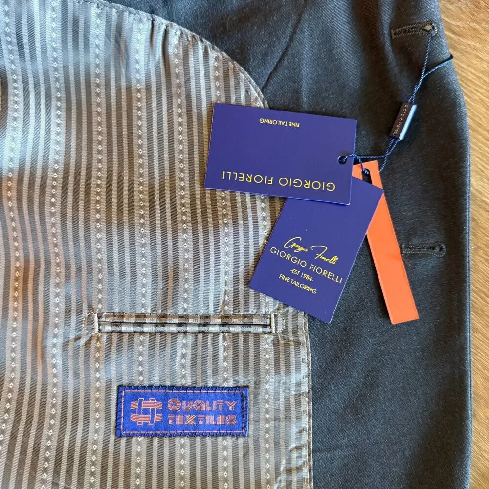 Giorgio Fiorelli Fine Tailoring Charcoal Blazer NWT Sport Coat Size 50